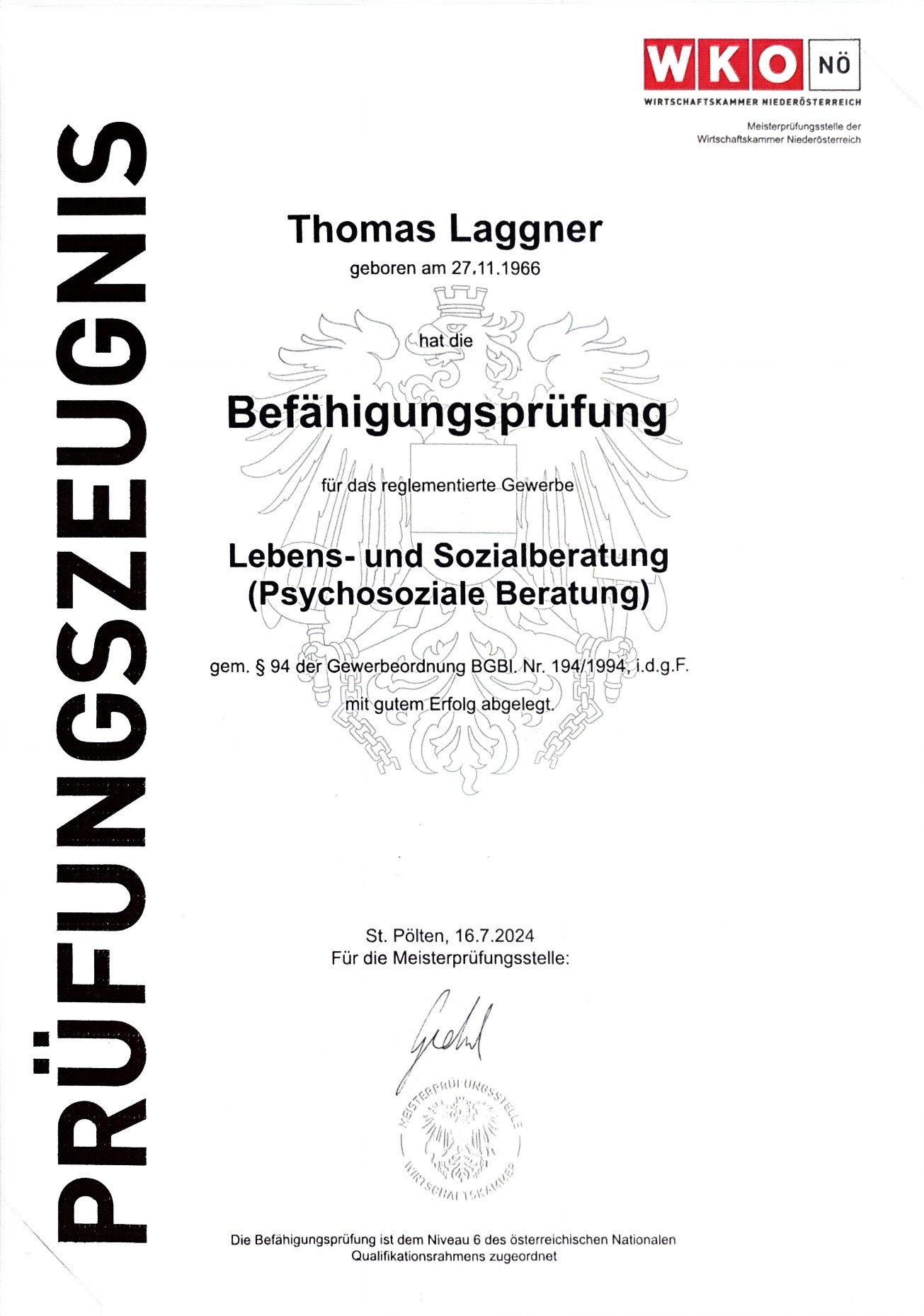 Staatlich geprüfter Lebens- und Sozialberater - Befähigungsprüfung 2006-2007